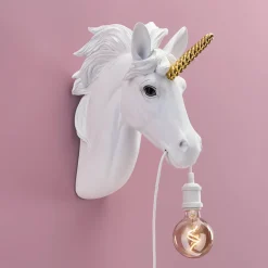 Applique licorne Hugh, or blanc