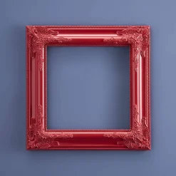 Cadre baroque, rouge
