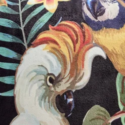 Coussin à franges Ararauna et feuilles