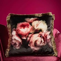 Coussin en velours fleurs Dutch Flowers