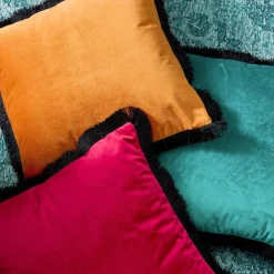 Coussin en velours Velvet Cushion, orange-noir