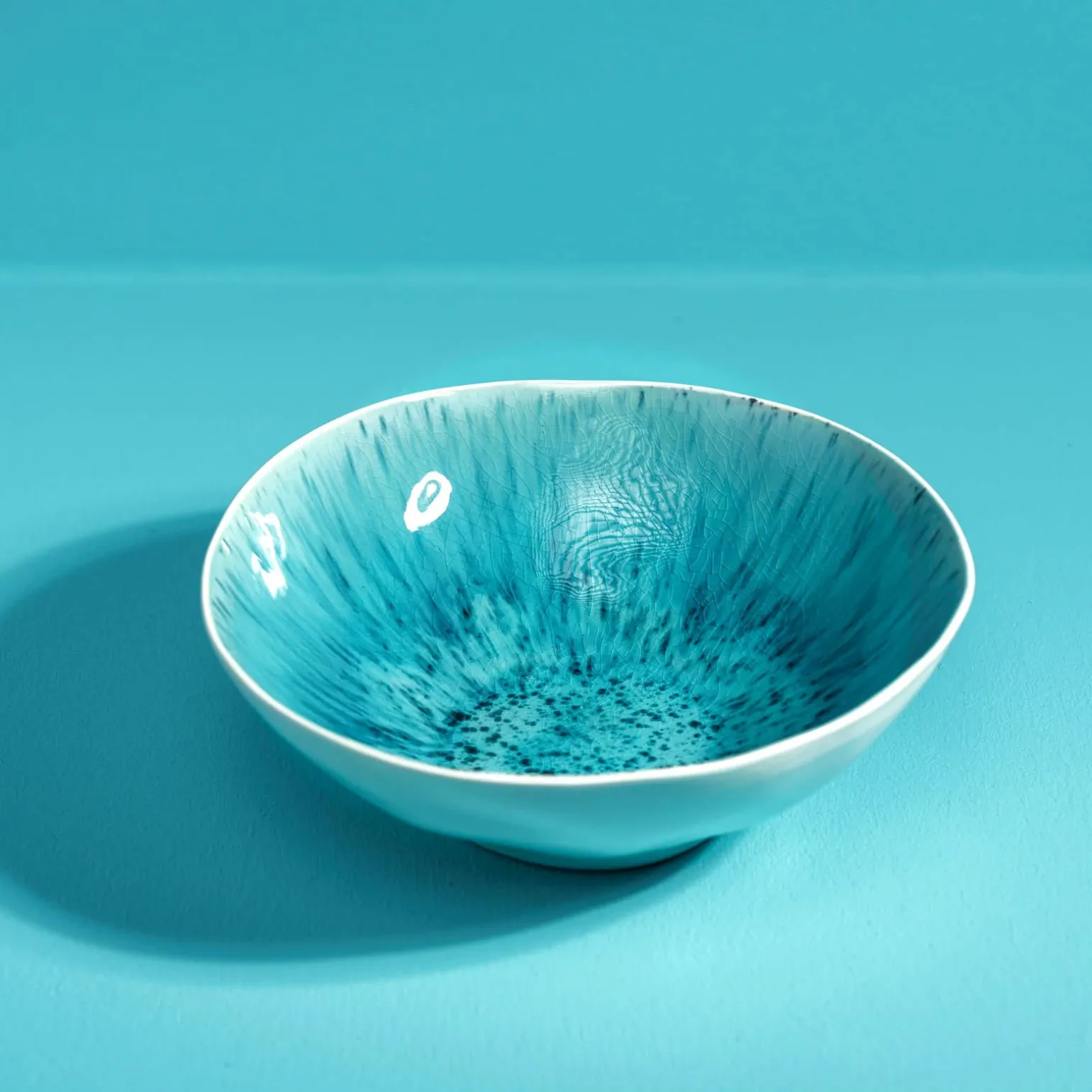 Ensemble de 6 assiettes creuses Aquamarine, blanc/turquoise