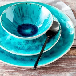 Ensemble de 6 bols Aquamarine, blanc/turquoise