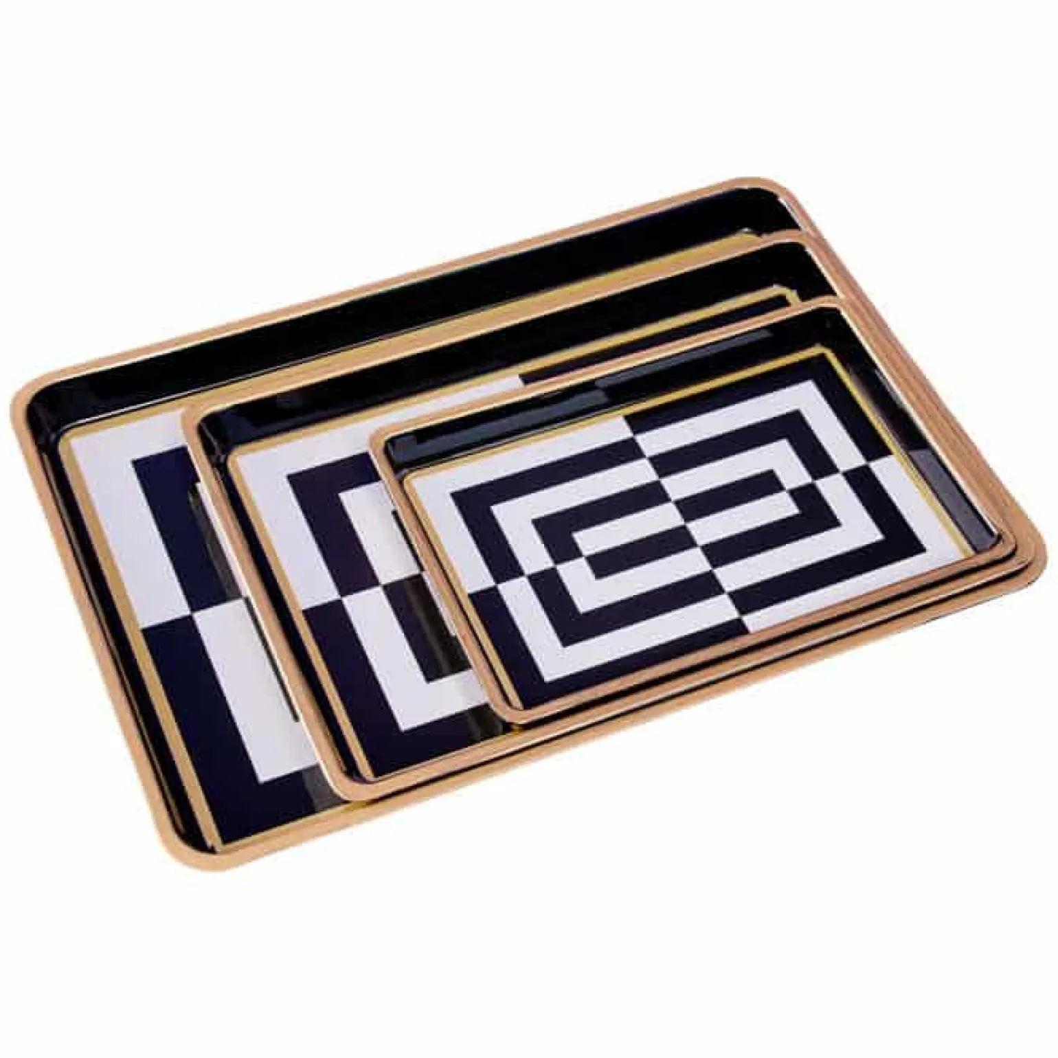 Ensemble de 3 plateaux, noir