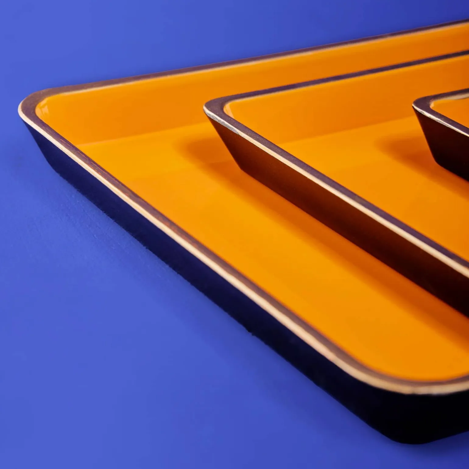 Ensemble de 3 plateaux, orange