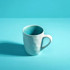 Ensemble de 6 tasses à café/thé Aquamarine, blanc/turquoise