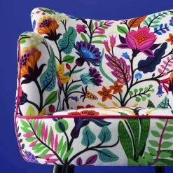 Fauteuil en Velours avec Motif Floral Adventure, Multicolore