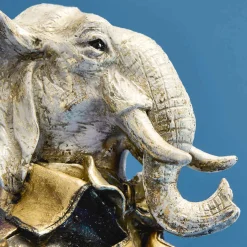 Figurine animalière / buste d'animal éléphant Captain Elephant, polyrésine, 14x10x22,5 cm