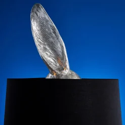 Lampadaire lapin Hidind Rabbit, argent/noir