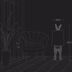 Lampadaire lapin Hiding Rabbit®, or/noir