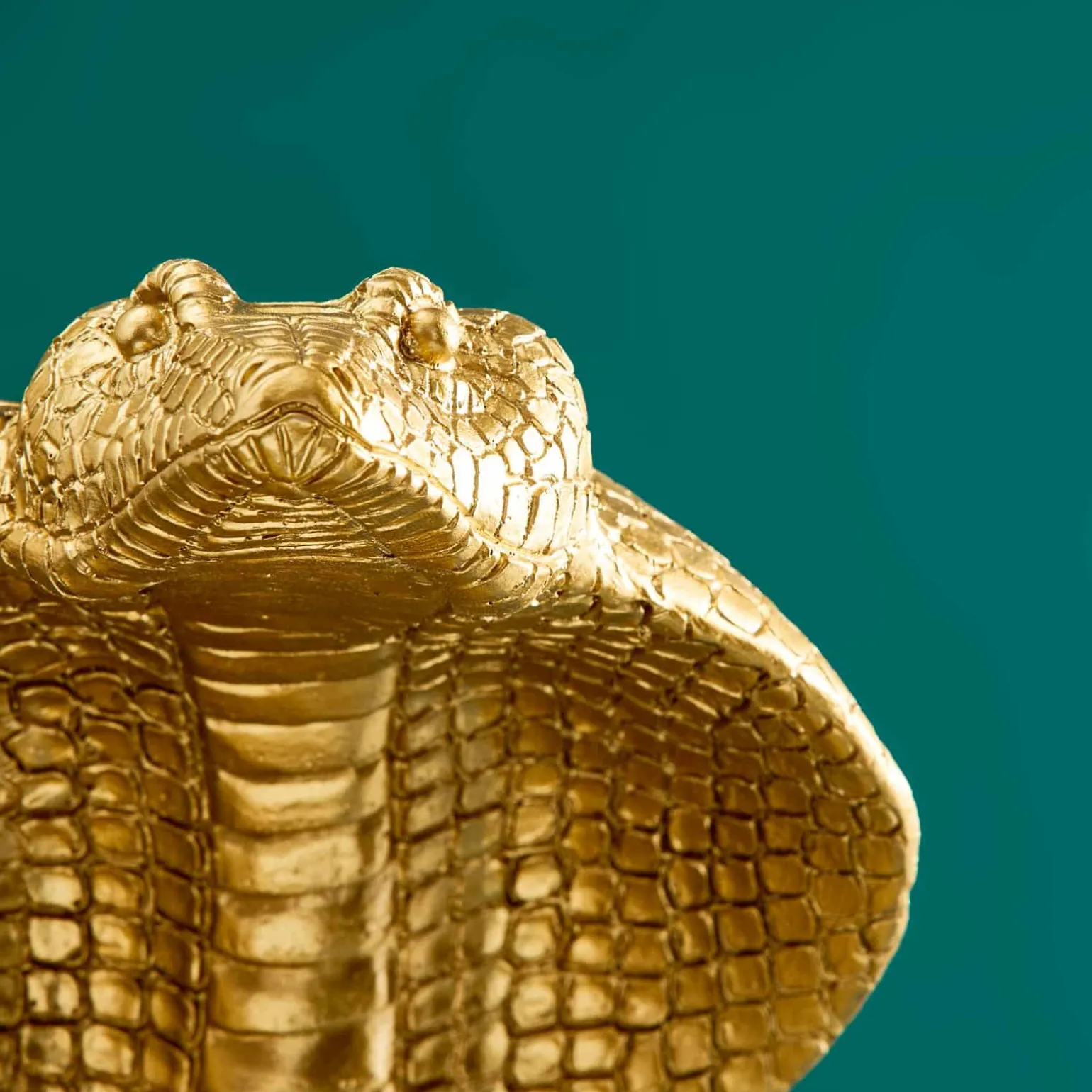 Lampadaire serpent / cobra Kaara, or/noir