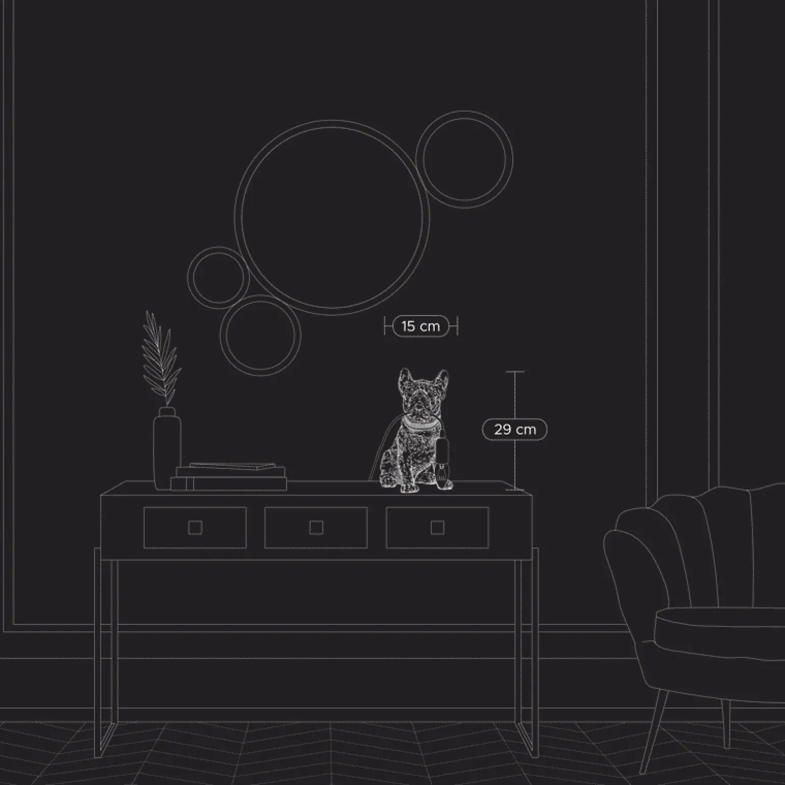 Lampe de table chien Francis, blanc