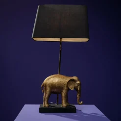Lampe de table elephant Elmo, or/noir