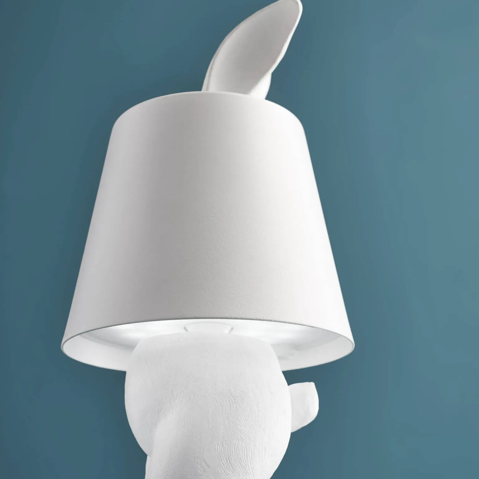 Lampe de Table Lapin LED Hiding Rabbit, blanc mat
