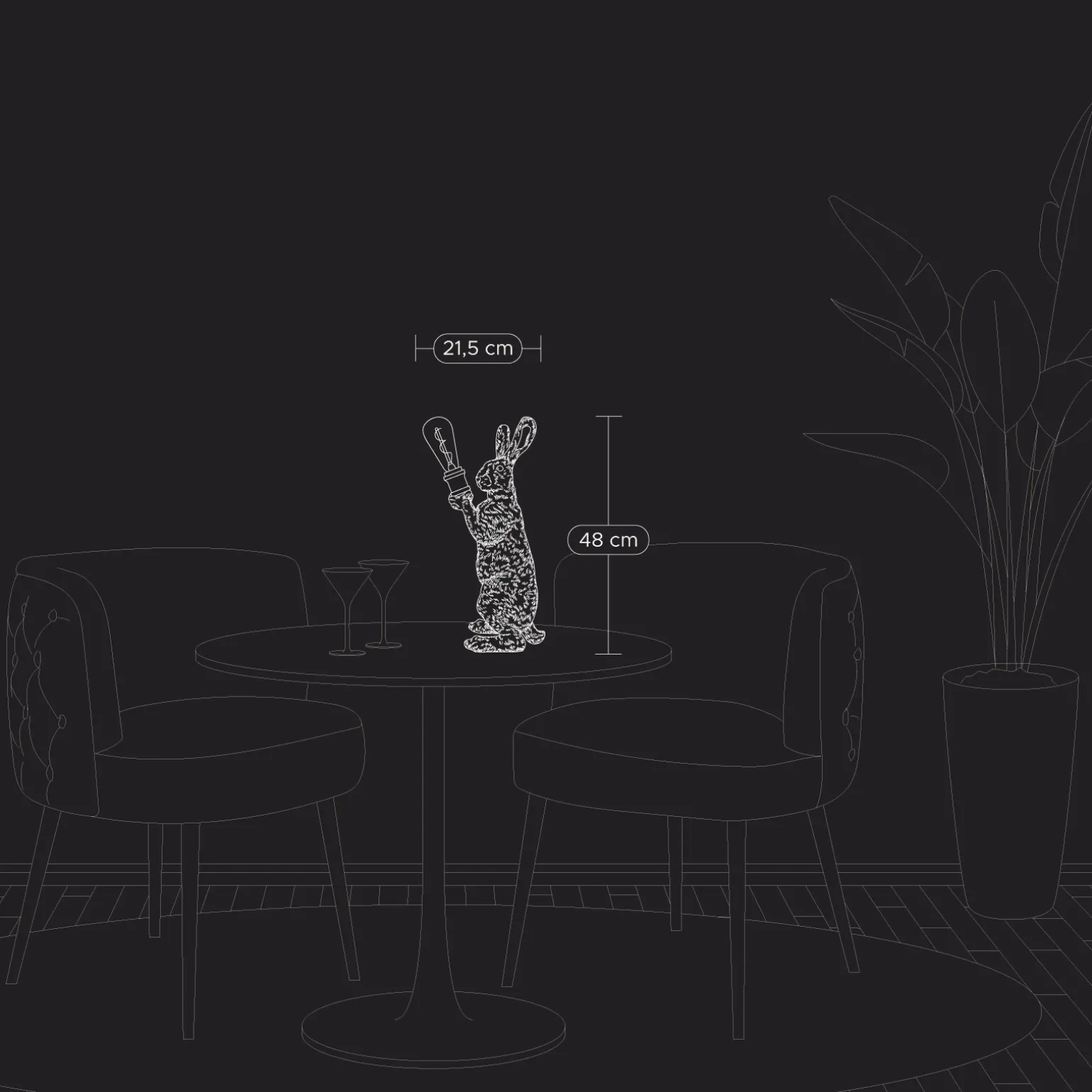 Lampe de table lapin Meister Lampe, argent