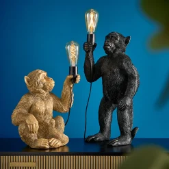 Lampe de table singe Abu, or