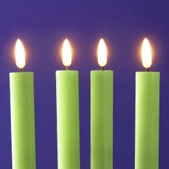 Lot de 4 bougies bâtons LED, vert