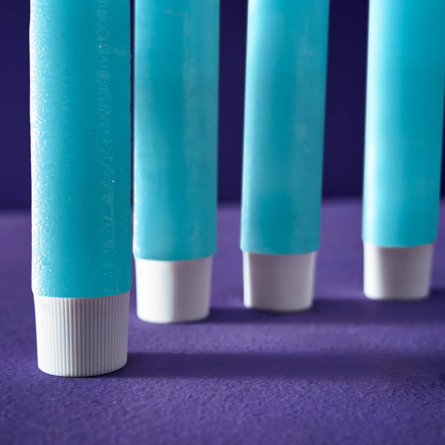 Lot de 4 bougies bâtons LED, bleu