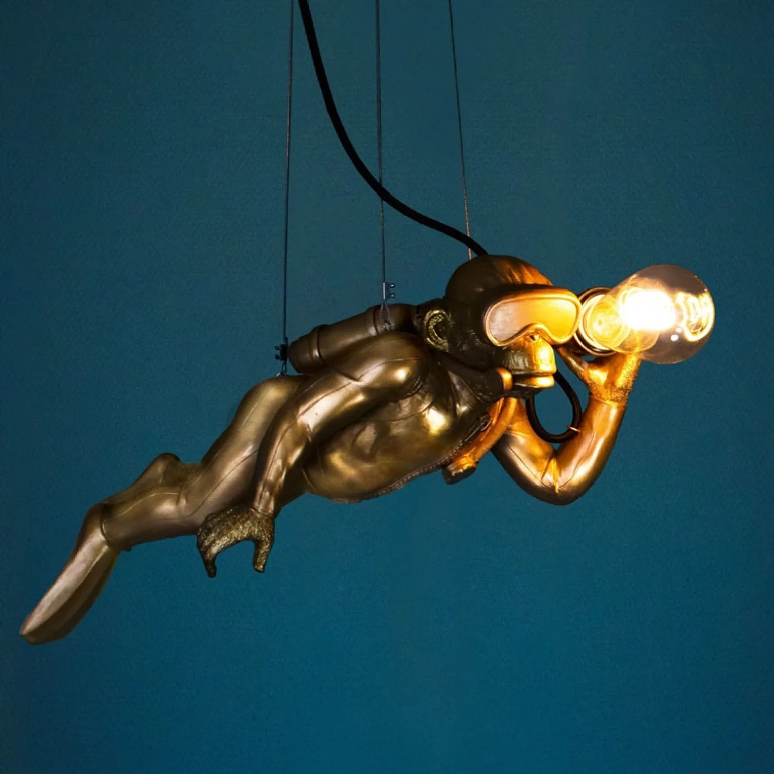 Plafonnier singe Diver Dave, or