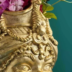 Pot de fleurs sicilienne Agostino, or