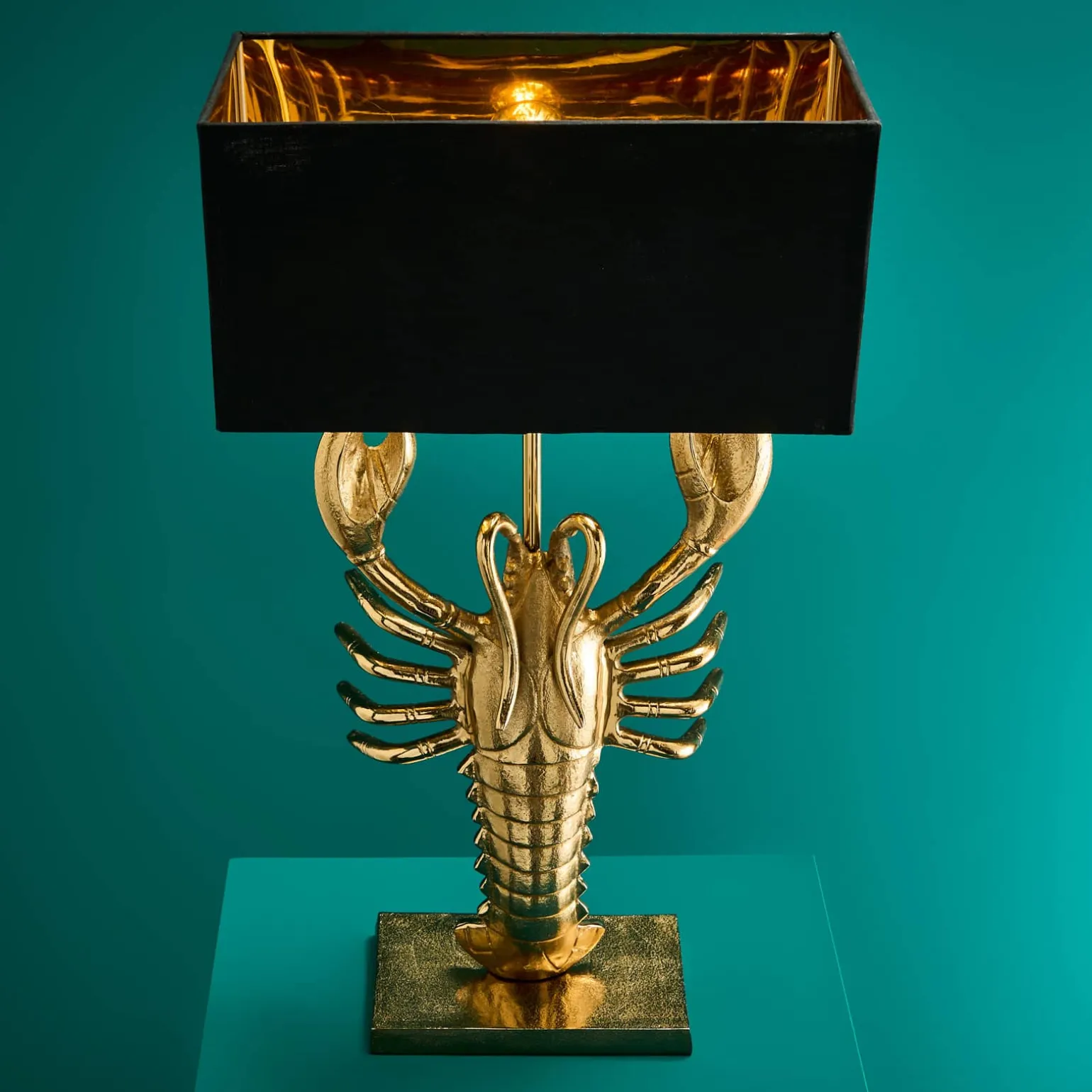 Premium Lampe de table métallique Homard Lobster, or