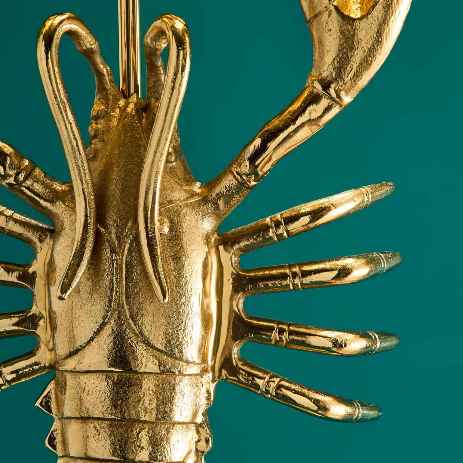 Premium Lampe de table métallique Homard Lobster, or