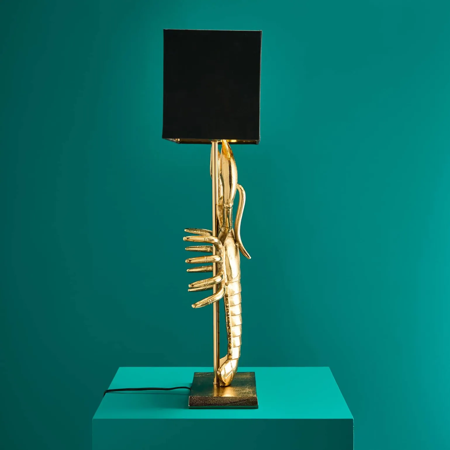 Premium Lampe de table métallique Homard Lobster, or