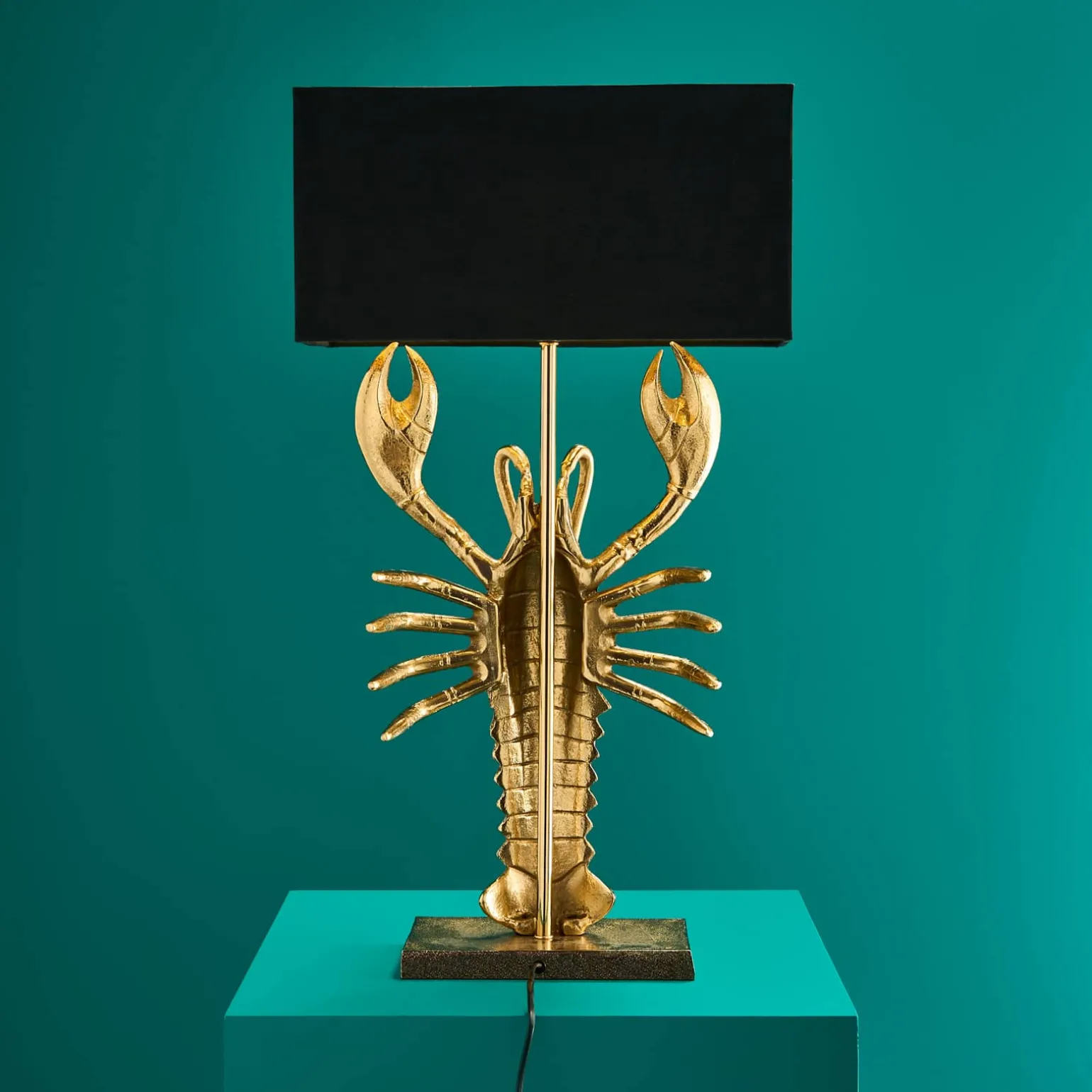 Premium Lampe de table métallique Homard Lobster, or
