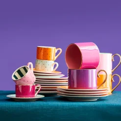Set de 4 assiettes à dessert Fancy Colors