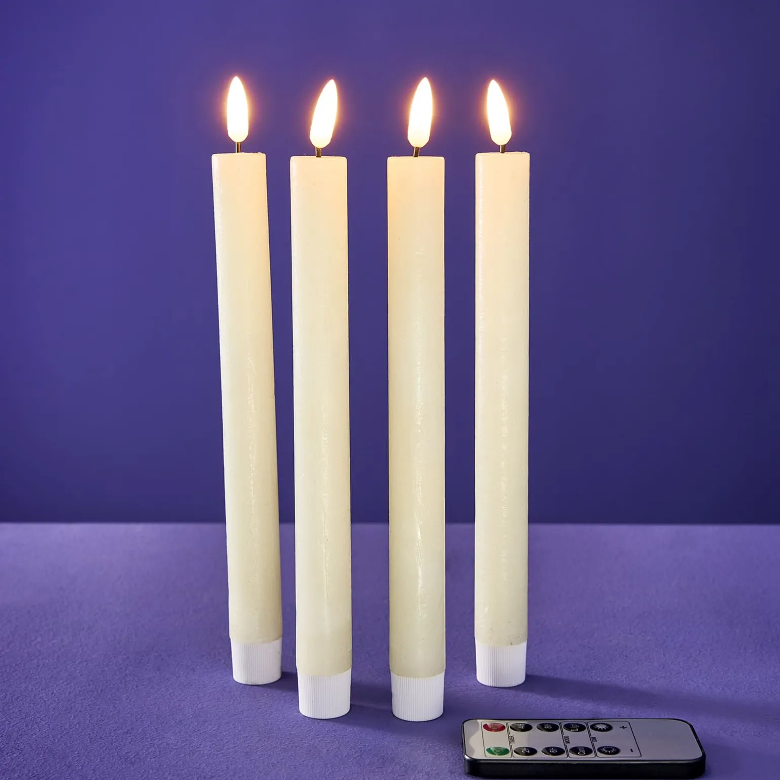Set de 4 bougies LED, beige