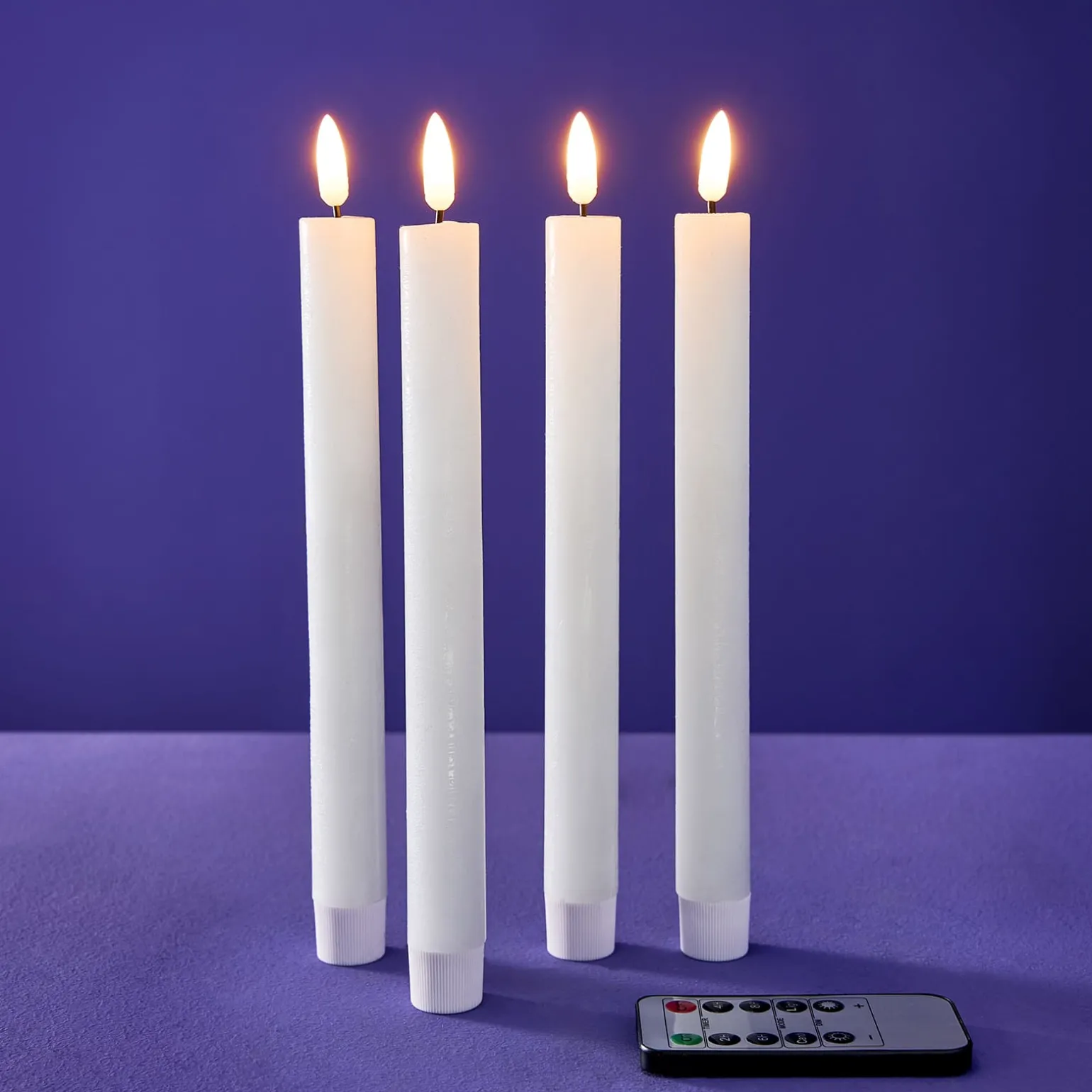 Set de 4 bougies LED, blanc