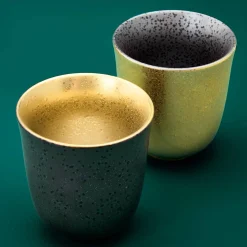 Set de 6 tasses à thé Ceylon, noir-or