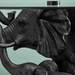 Table d'appoint Elephants Mali & Kisha, noire