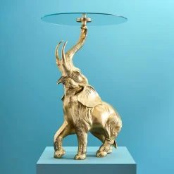 Table d'appoint Éléphant Kimba, doré