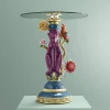 Table d'Appoint Singe avec Perroquet, multicolore
