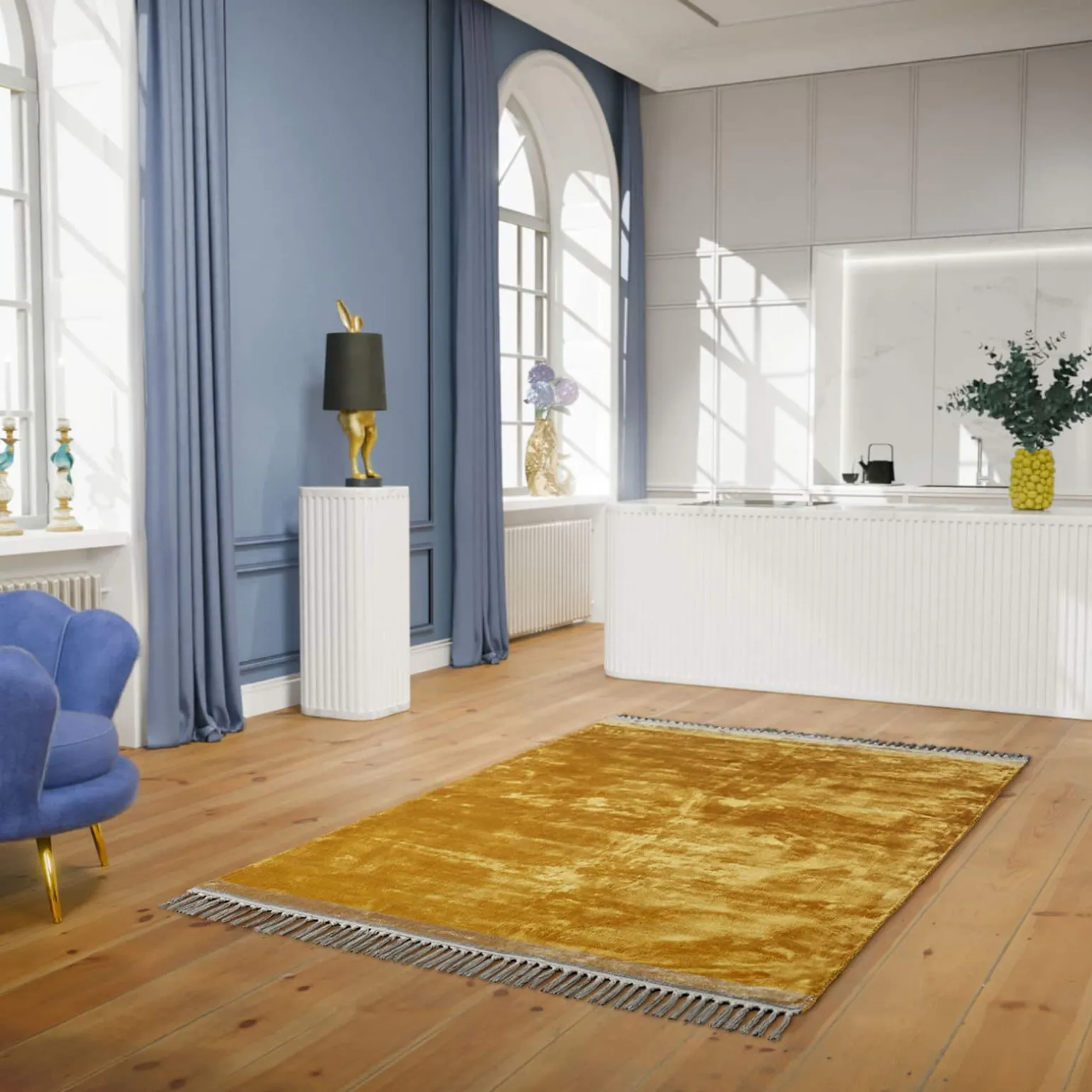 Tapis Velvet Touch, jaune