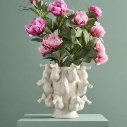Vase avec des lapins Rabbits, blanc