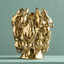 Vase avec des souris Mouse, dorée