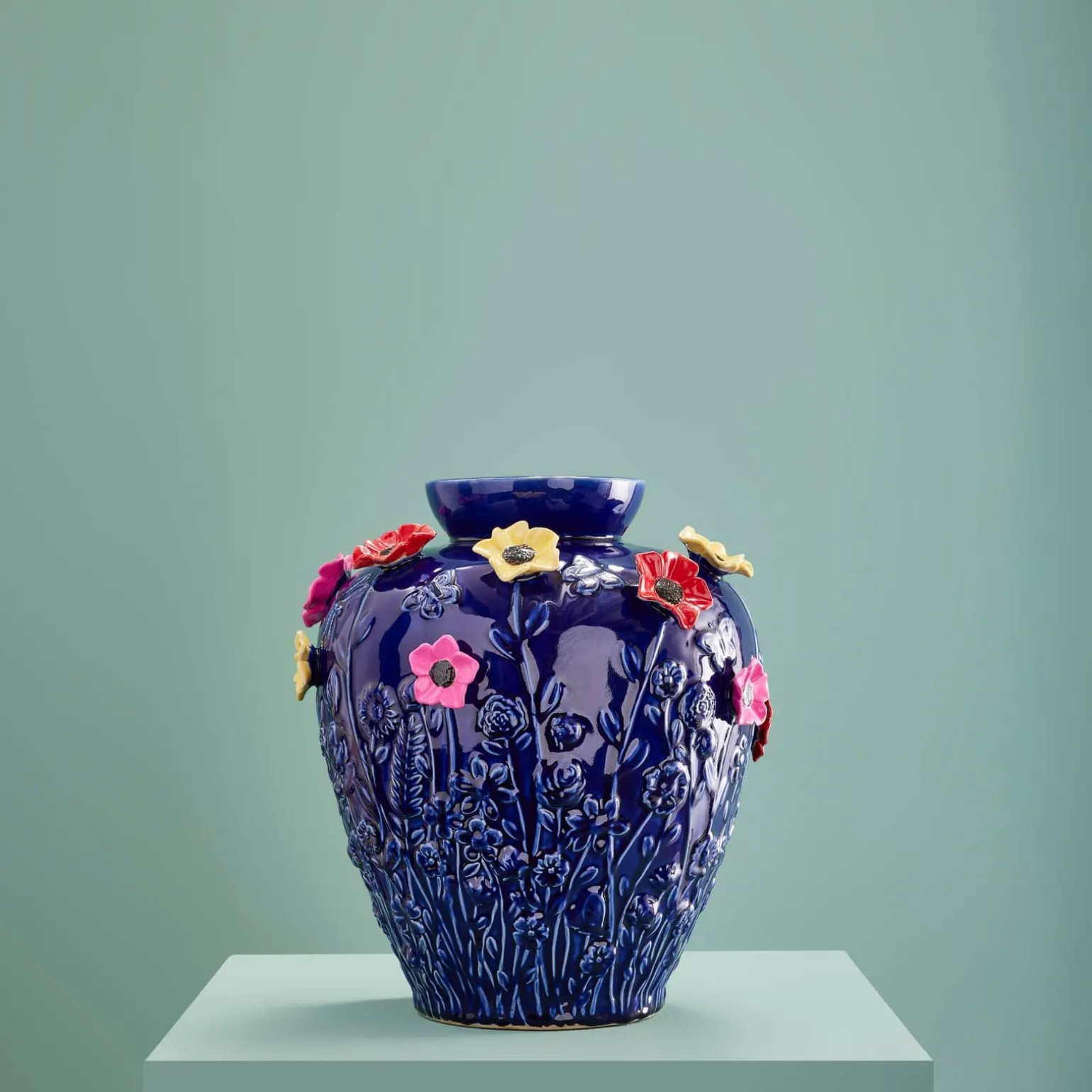 Vase avec fleurs Primavera, bleu