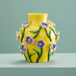 Vase avec fleurs Printemps, jaune