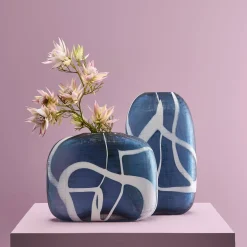 Vase Caja II, bleu
