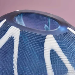 Vase Caja II, bleu